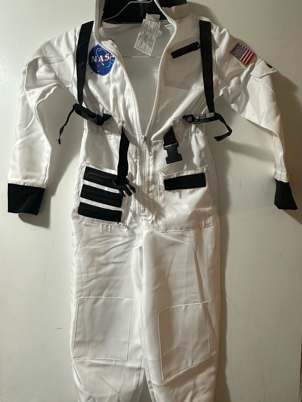 Spirit White Kids Astronaut Romper with Black Trim and Patches